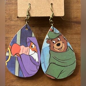 Upcycled Robin Hood Drop Earrings